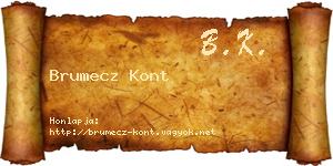 Brumecz Kont névjegykártya